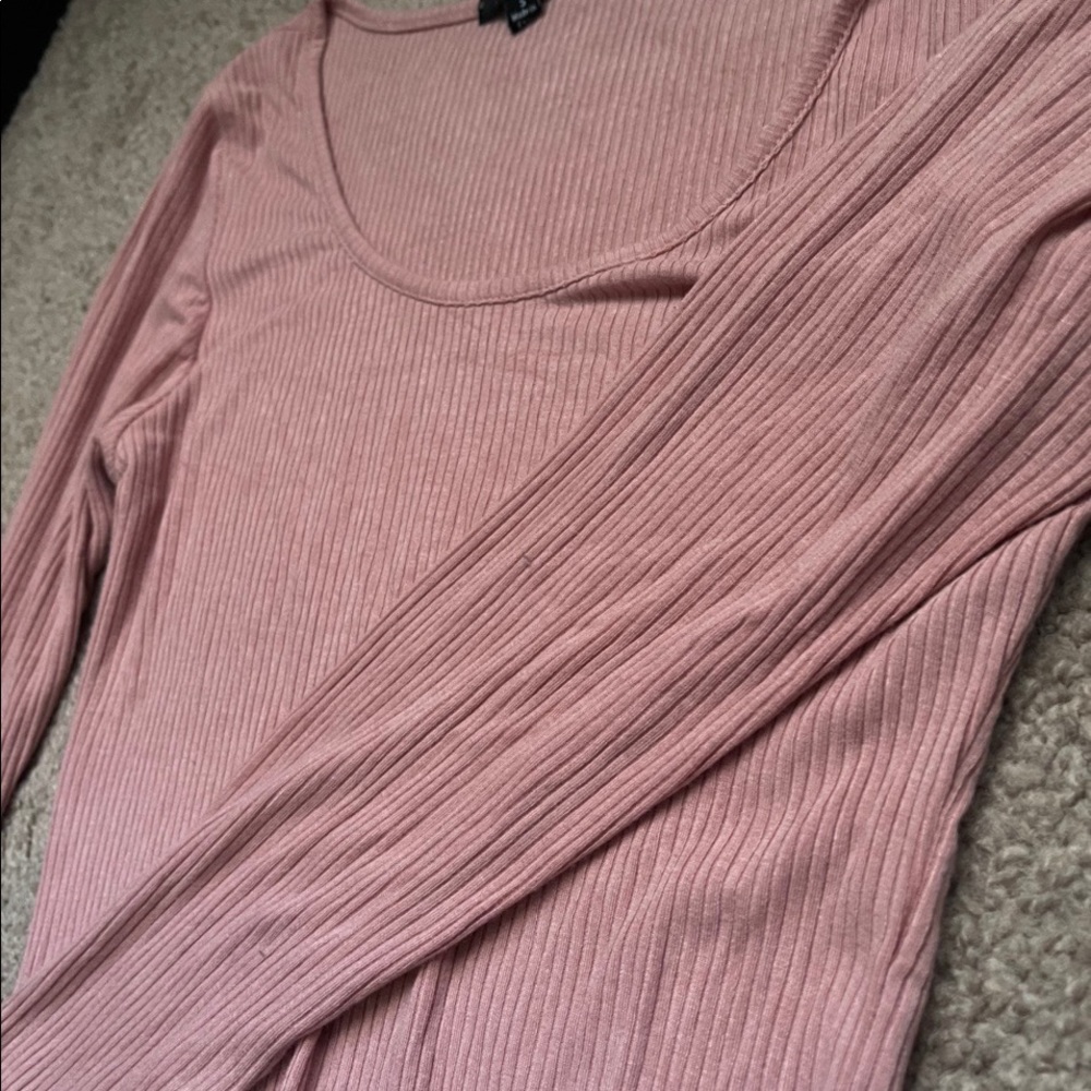 Ribbed Pink Bodysuit